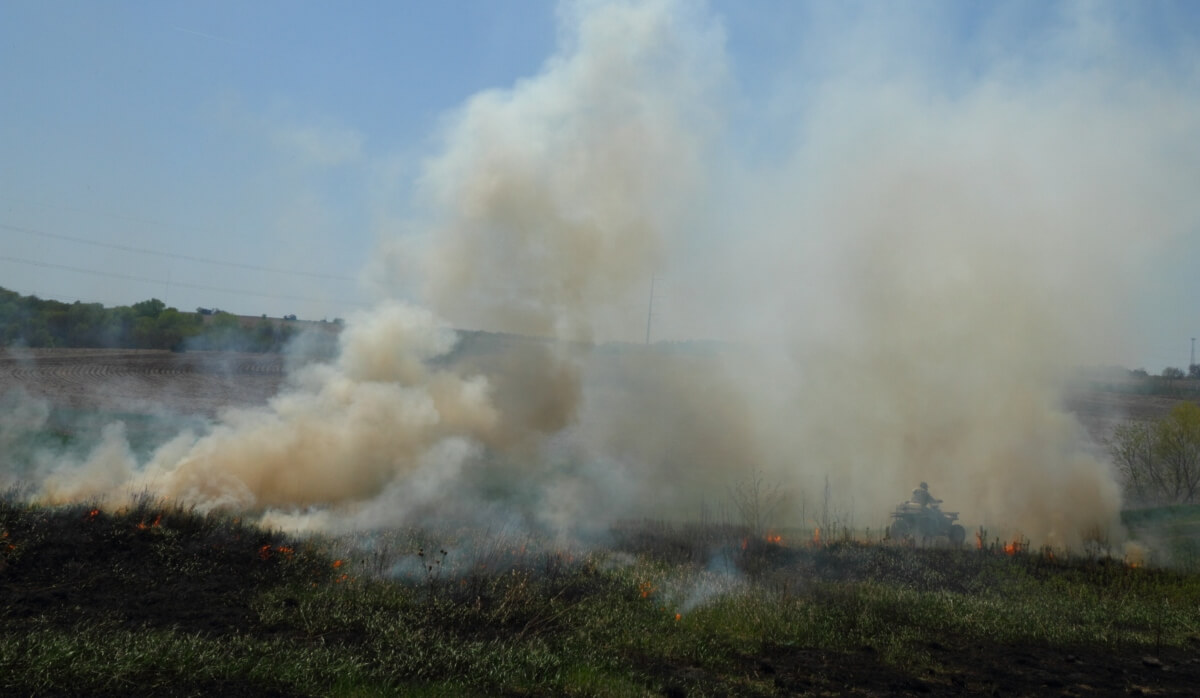 Image of a fire in a field