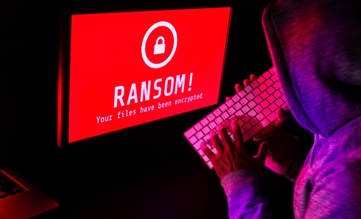 Image depicting a ransomware hacker