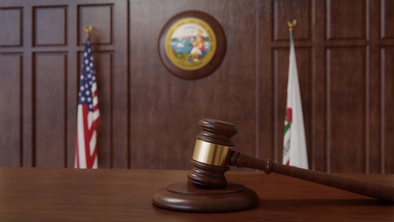 Image depicting a California courtroom