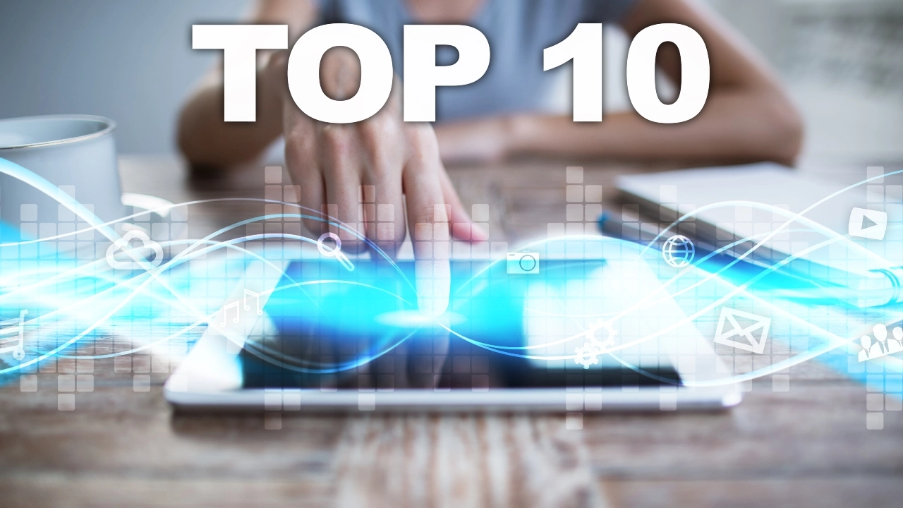 Image with words Top 10 over a tablet
