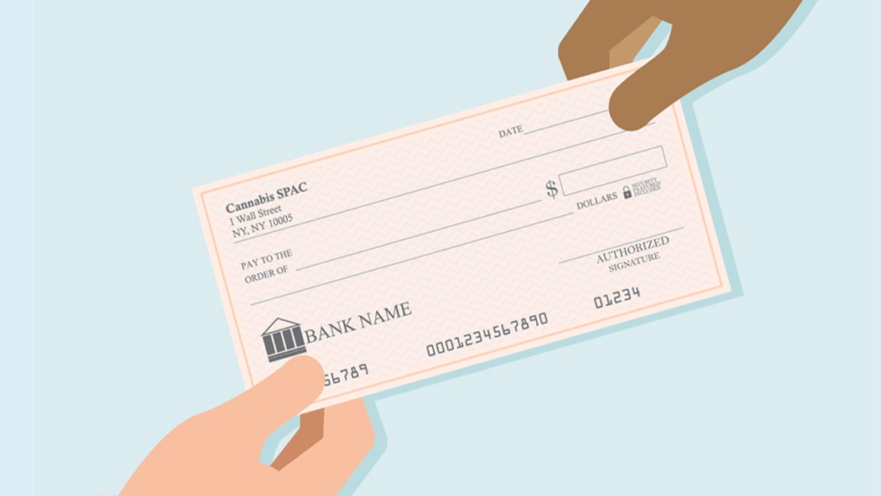 Image depicting a blank check