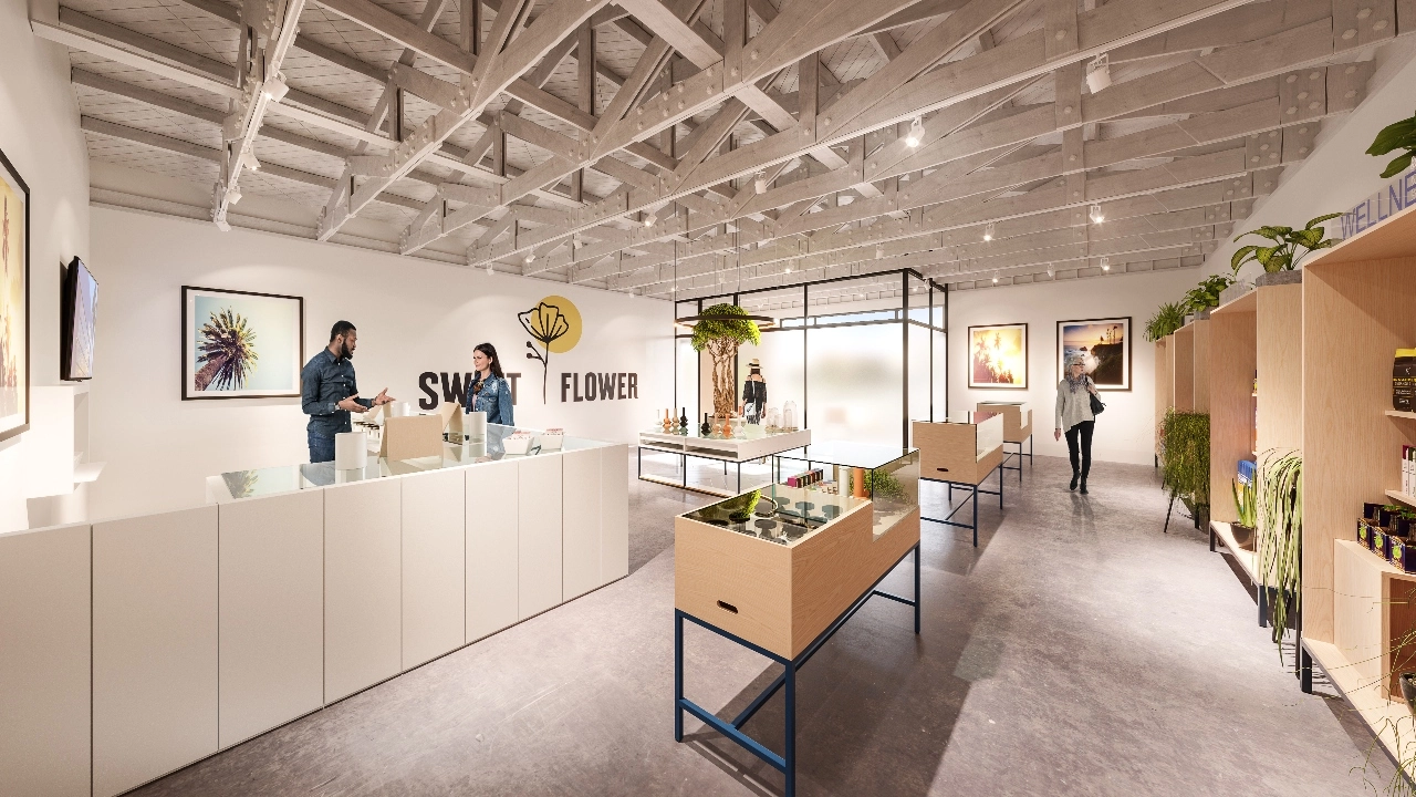 Image of the interior of a Sweet Flower cannabis store