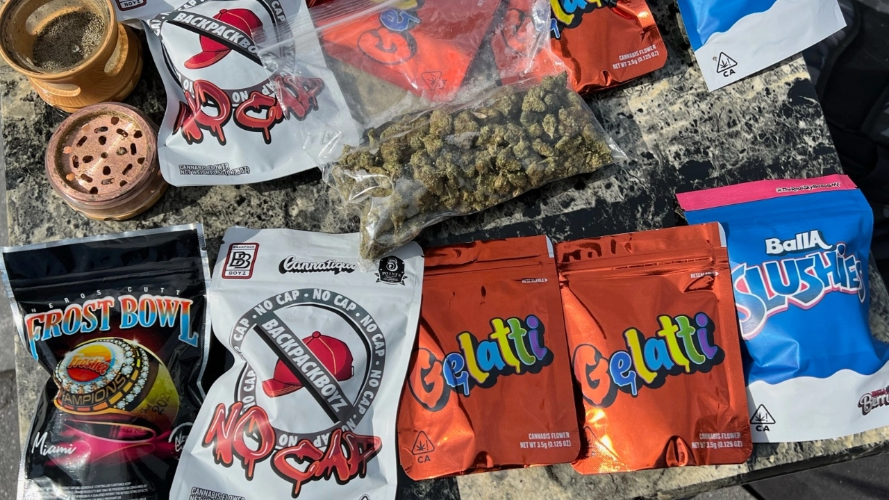 Image of illicit marijuana products for sale in lower Manhattan