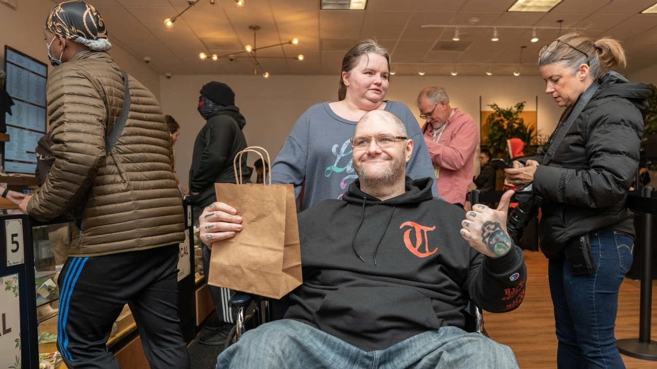 Image of an adult-use marijuana customers at The Botanist in Williamstown ,New Jersey.