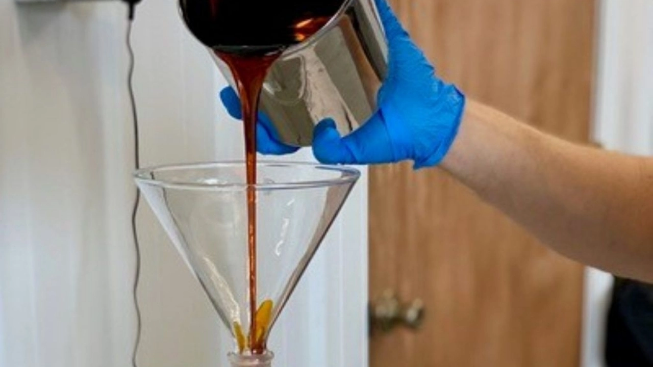 Image of a step in the cannabis extraction process