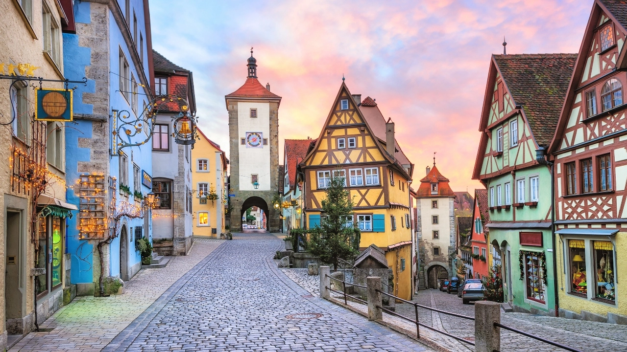 Image of houses in Rothenburg ob der Taube, Bavaria, Germany