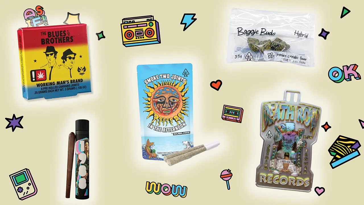 Image of cannabis brands intended to invoke nostalia