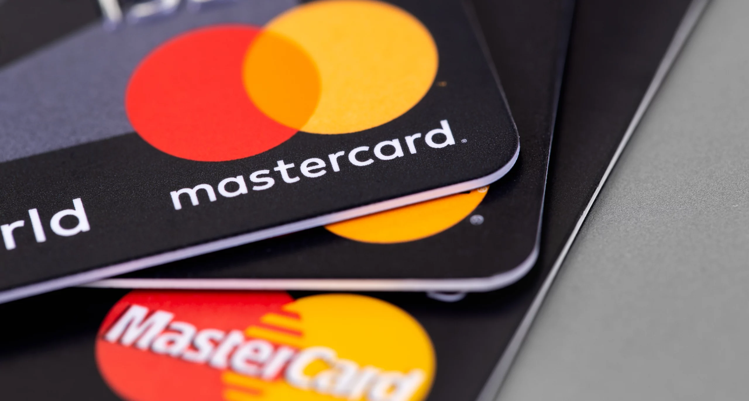 Image of three Mastercards fanned out