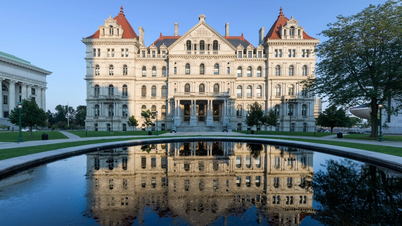Exterior image of New York state capitol building