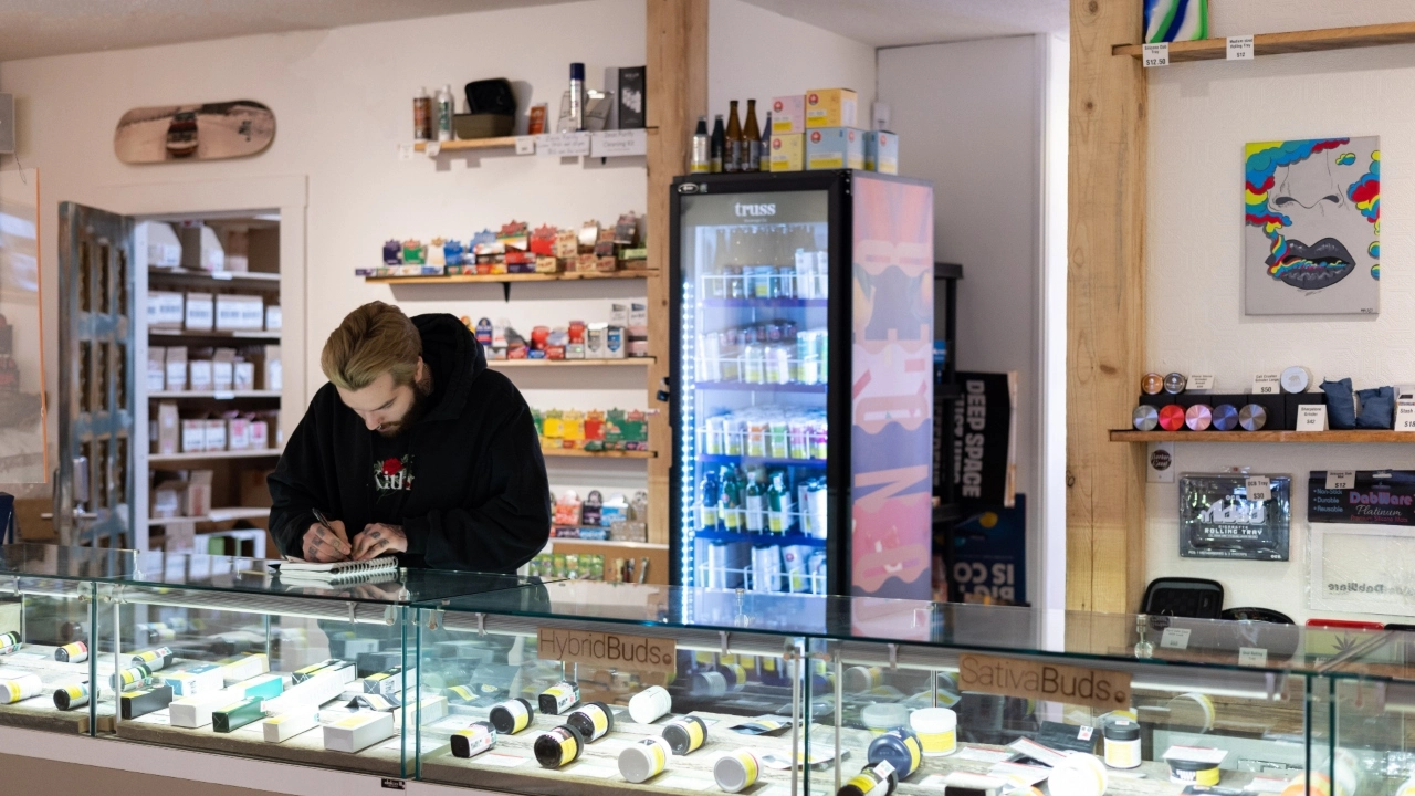 Image of the interior of a Rural Leaf cannabis store in Smithers, British Columbia.