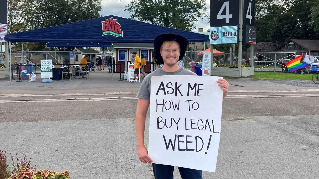 Image of Wyatt Harris, co-founder and CEO of the Flamer pre-roll brand, at the New York State Fair