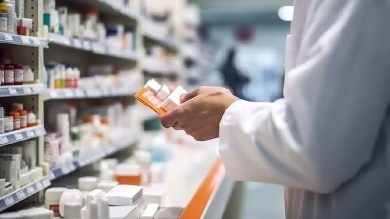 Image of pharmacist filling prescription