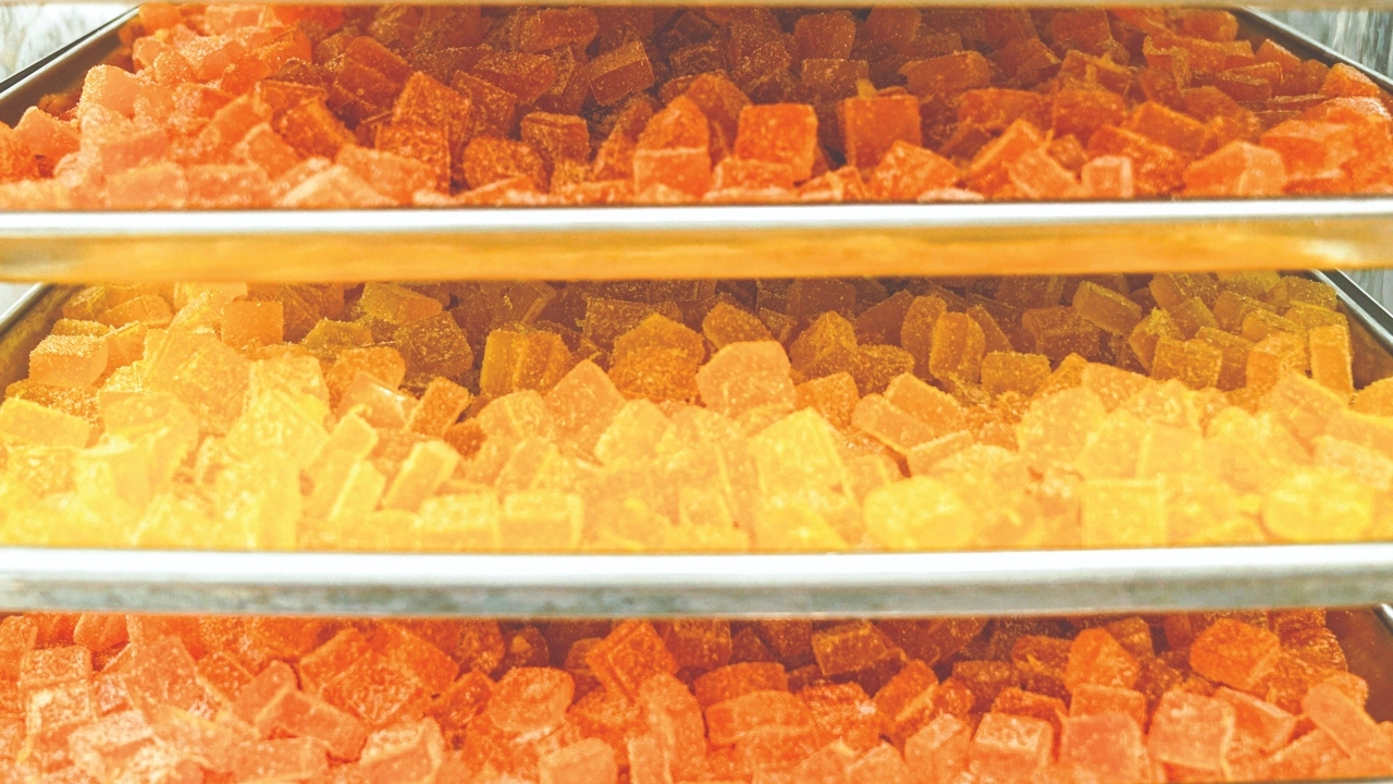 Image of Wana Brands product racks containing gummies