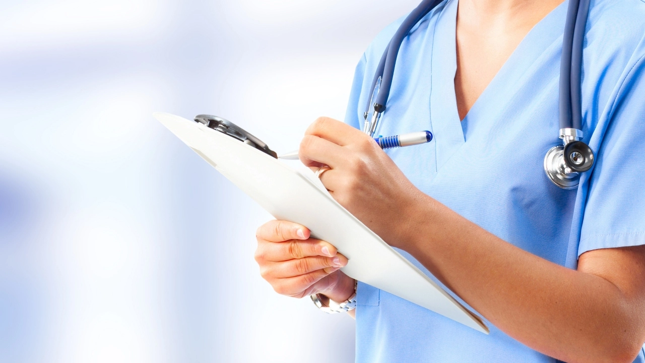 Close-up image of a female doctor's hands