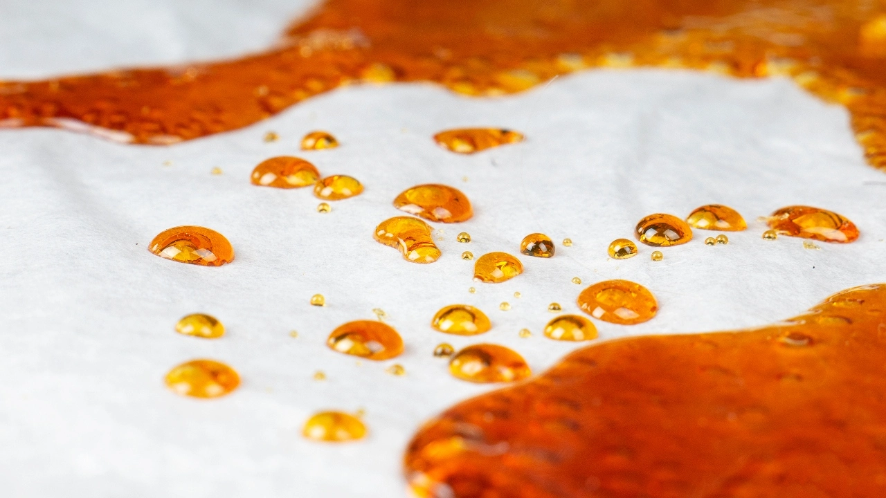 Image of golden cannabis distillate wax